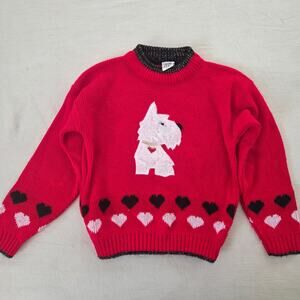 Vintage Scotty + Heart Knit Sweater kids 6